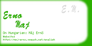 erno maj business card