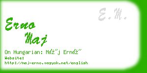 erno maj business card